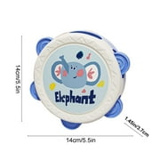 Wdhugt Blue Musical Tambourine Toy For Babies 5.5 Inches Long Plastic With Gentle Sounds For Sensory Play Blue