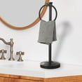thumbnail image 2 of 17 Inch Stand Hand Towel Holder Towel Bar Towel Hanging Ring, Free Standing Floor Hand Towel Rack Storage for Bathroom Kitchen Vanity Countertops, Hardware Accessories(Oil Rubbed Bronze), 2 of 16
