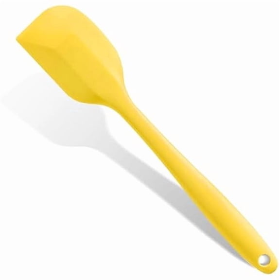 Yellow Rubber Spatula for Kitchen Use, 10.8In Silicone Spatulas for Cooking Heat Resistant, Flexible Small Kitchen Spatula for Kitchen Nonstick Cookware