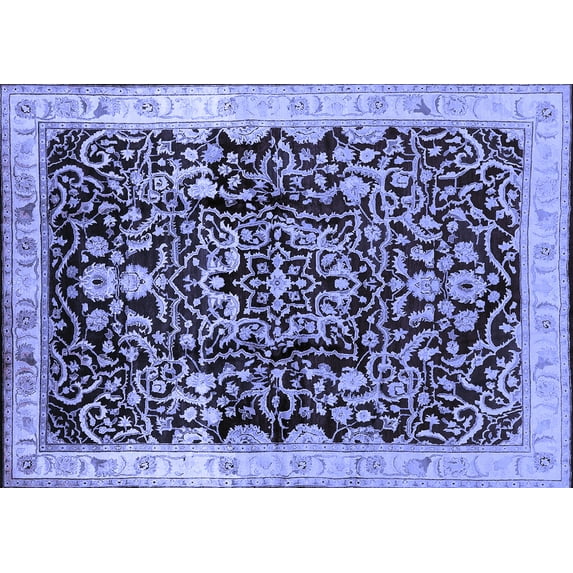 Ahgly Company Indoor Rectangle Oriental Blue Industrial Area Rugs, 5' x 7'