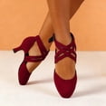 thumbnail image 4 of Willtoo Ladies' Dance Shoes, Indoor Fabric Cross Straps, Low Heels, Comfortable And Well-Fitting, 4 of 6