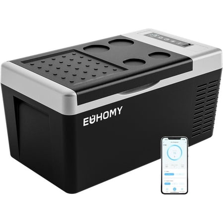 SAIYA 12 Volt Refrigerator, 19QT(18L) Compressor Electric Cooler APP Control, Car Fridge -4℉~68℉, Portable Refrigerator 12/24V DC 110-240V AC, Portable Freezer for Camping, Travel, Boat