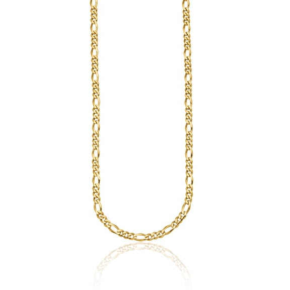 ICE CARATS 14K Solid Yellow Gold 3.5mm Classic Figaro Chain Necklace - 18 inch - Polished Men's