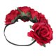 thumbnail image 4 of Diadema de rosas, tocado de flores, diadema nupcial de rosas, diadema de corona de flores, diadema de guirnalda de flores ajustable, corona de fiesta, 4 of 5