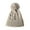 Beige, variant on Women Fall Winter Hat Thickened Knitted Soft Elastic Warm Anti slip Ear Plush Ball Decor Twisted Pattern Outdoor Beanie Cap