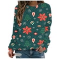 thumbnail image 2 of 2023 Chandail en Molleton de Noël pour Femmes en Solde Mode Imprimé Manches Confortable Respirant Col Rond Chandail en Molleton, 2 of 5
