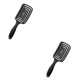 thumbnail image 3 of Vogacara Cepillo de pelo SummerX, cepillo de pelo hueco curvo, cepillo de pelo portátil de nailon para masaje de cabeza de cuero cabelludo, accesorio Negro 2piezas Vogacara CBP100721, 3 of 6