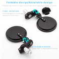 thumbnail image 2 of Foldable 7/8"Rearview Rear View Mirror Motorcycle Fold Handlebar Round Bar End Mirrors, 2 of 5