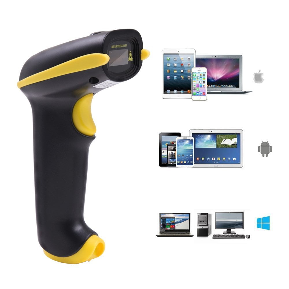 NADAMOO 2In1 Bluetooth & 2.4GHz Wireless Barcode Scanner 1D Handheld USB Cordless Laser Bar