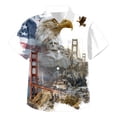 thumbnail image 4 of Staki 4th of July Button up Shirt American Flag Shirt for Girls: 4th July Graphic T-Shirts Patriotic USA Flag Star Stripes Tees Hawaiian Button Down Tops 4T 5T 285T(Sky Blue,14-15 Years), 4 of 4