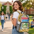 thumbnail image 2 of Xoenoiee Frog Butterfly Sunflower Daisy Print 17 Inch Backpack for Kids Girls PVC Transparent Clear Bookbag with Adjustable Straps, See Through School Bag for Preschool Elementary Kindergarten, 2 of 7