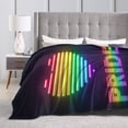 thumbnail image 4 of DouZhe Ultra-Soft Micro Fleece Lightweight Flannel Bed Blanket, Neon Heart Lgbt Pride Print Cozy Warm Throw Blankets, 40"x30", 4 of 7