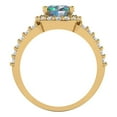 thumbnail image 4 of 2.78ct oval cut blue moissanite 18k yellow gold halo Bridal Wedding Engagement Promise Anniversary Ring for Women size 7.75, 4 of 7