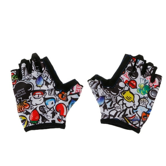 Yokua Kids Cycling Gloves Half Finger Breathable Skate Riding Anti Slip Outdoor Sports