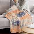 thumbnail image 3 of Orange Blue Blanket Soft Cozy Warm Twin Blanket for Bed, Plush Fuzzy Flannel Fleece Blankets for Sofa, Minimalist Smear Abstract Art Painting Throw Blankets for Couch, Gifts for Men, 60"x80", 3 of 9