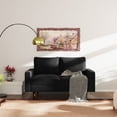 thumbnail image 4 of Pemberly Row 58" Upholstered Velvet Loveseat with Square Arms in Black, 4 of 18
