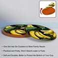thumbnail image 4 of Banana 6PCS Round Coasters, Microfiber Leather Drink Coasters, 11x11 cm/4.3x4.3 in, Set of 6 Mats for Drinks, Coasters for Cups and Mugs, 4 of 6