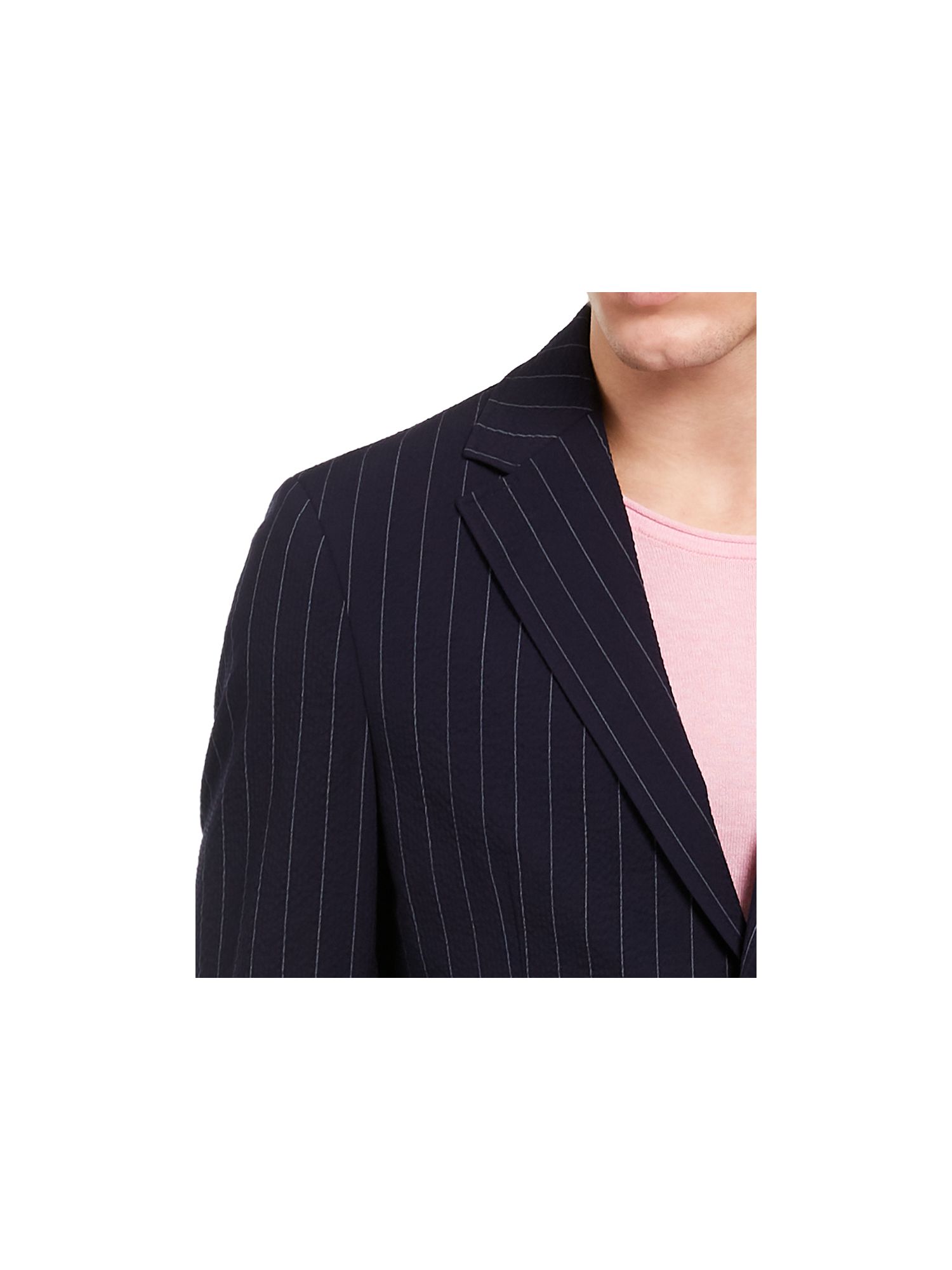 DKNY Mens Navy Striped Blazer Jacket 44R