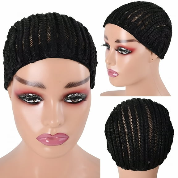 VANIDO Braided Wig Cap for Crochet Hair Braids Breathable Cornrow Crochet Wig Cap for Easier Sew in Weave Glueless Crochet Wig Cap for Making Wig Tight Fit Natural Looking