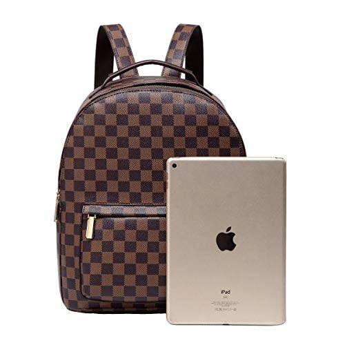 Designer Brown Checker pattern Bookbag – D. Islandsuga Closet LLC