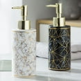 thumbnail image 3 of WE-POLUJ 300ml Ceramic Marble Lotion Pump Dispenser Home Decors Soap Dispenser Empty Bottle for Home Bath & Shower Essential, 3 of 21