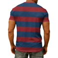 thumbnail image 7 of WAYUTE T Shirts for Man V Neck Short Sleeve Patchwork Color Striped Printed Stretch Fit Tee Tops with Front Pocket Beach Casual Outdoor T-Shirts, 7 of 7