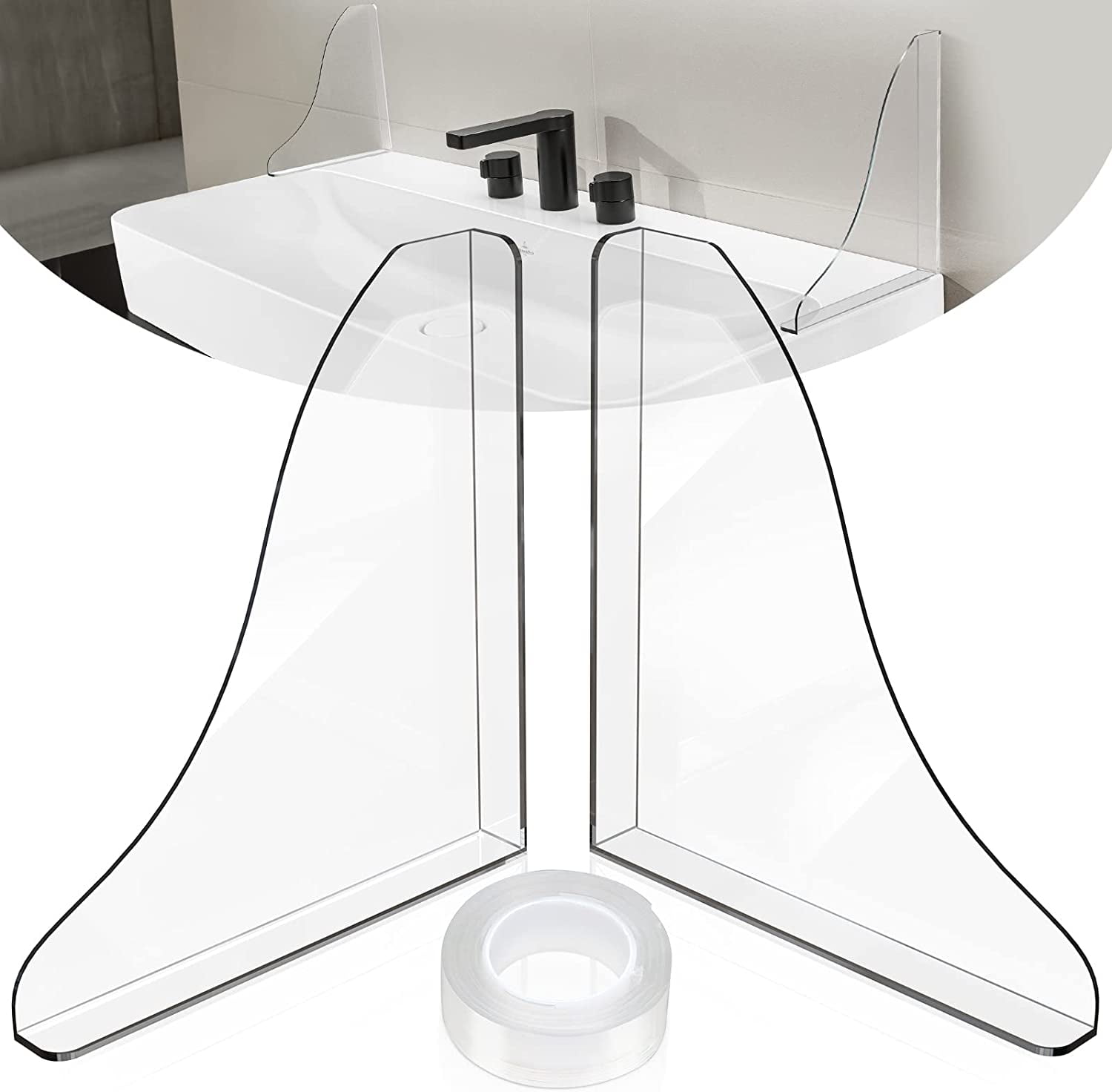 2 Pieces Bathtub Shower Splash Guard, Bathroom Bath Tub Splash Guards