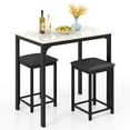 thumbnail image 1 of Costway 3 Piece Counter Height Dining Set Faux Marble Table and 2 Chairs Kitchen Bar New, 1 of 10
