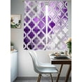 thumbnail image 4 of Purple Morocco Sheer Curtains 72 Inch Length 2 Panels Set, Rustic Country Smear Street Mottled Art Voile Window Treatment Rod Pocket Curtains Sheers Drapes for Bedroom/Living Room/Kitchen 52"x72"x2, 4 of 7