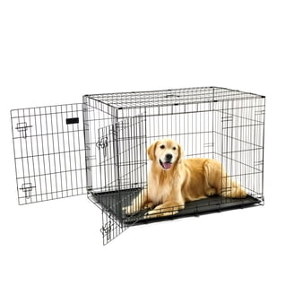 Pet Lodge Double Door Dog Cage Kennel, Black Wire Pet Crate