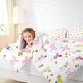 thumbnail image 4 of Manfei Pink Glitter Print Bowknot 7-Piece Twin Bedding,Colorful Cartoon Goblet Bedding Comforter Set,Pink Reversible, 4 of 7
