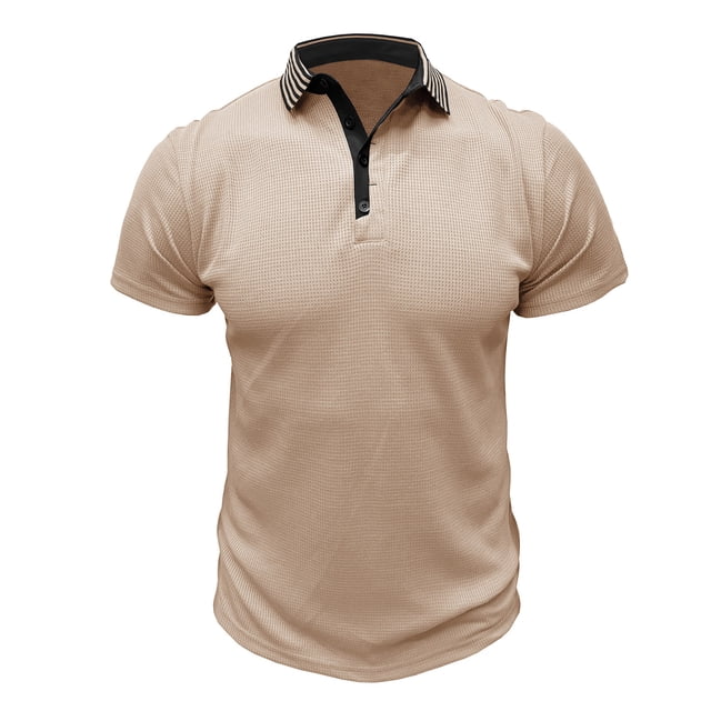 Birdeem Chemises pour Hommes Mode Décontractée Manches Courtes Rayures Col Rabattu Chemise à Boutons Blouse