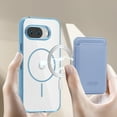 thumbnail image 5 of 2 in 1 Wallet Case for Google Pixel 9A, Compatible with Magsafe Clear Shockproof Magnetic Phone Case with Card Holder Bumper Anti-Yellowing Protective Cover for Google Pixel 9A,Blue, 5 of 8