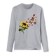thumbnail image 4 of ICHUANYI Liquidación Camisa de Cuello Redondo de Manga Larga con Estampado de Girasol a la Moda para Mujer Suelta Informal ICHUANYI WER202308247230, 4 of 4