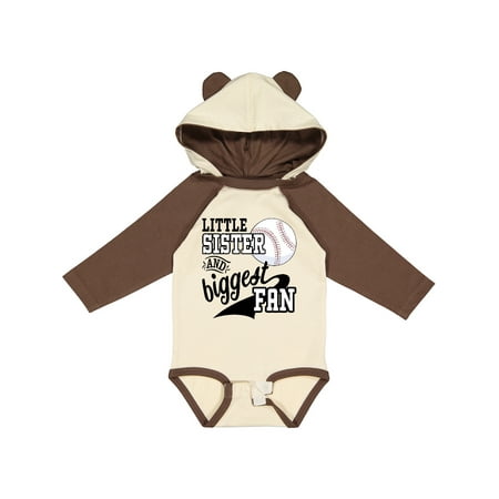

Inktastic Little Sister and Biggest Baseball Fan Gift Baby Boy or Baby Girl Long Sleeve Bodysuit