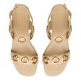 thumbnail image 3 of YDN Women Open Round Toe Cutout Studded Sandals Buckle Strap Low Chunky Heels Comfortable Outdoor Dressy Shoes Size 9.5 Gold, 3 of 4