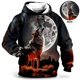 thumbnail image 3 of Nueva sudadera con capucha con estampado 3D de lobo y textura para hombre, de manga larga, informal, holgada, de gran tamaño, para exteriores, Y2k, 3 of 5
