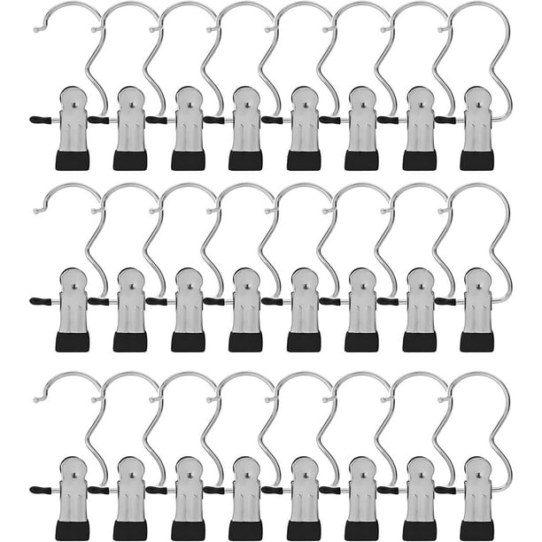 24 Uds. Gancho para la colada, Clips de sujeción para colgar en las botas, ganchos colgantes portátiles, perchas de viaje para el hogar, alfileres para ropa