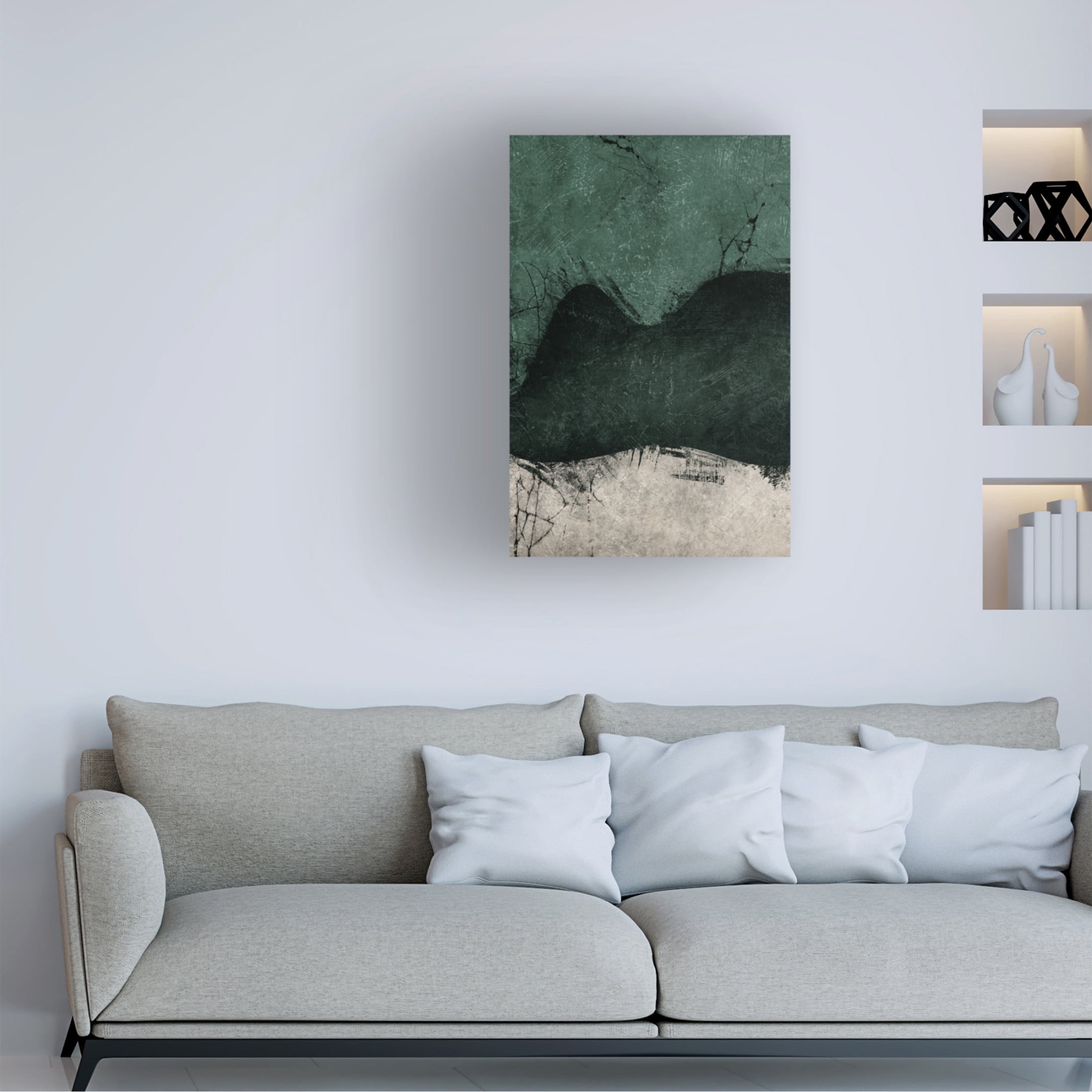 Canvas Wall Art - Ema Paraschiv 'Midnight Emerald No1' Wall Art for Living Room, Bedroom, or Office Décor by Trademark Fine Art - 16 x 24 Inches