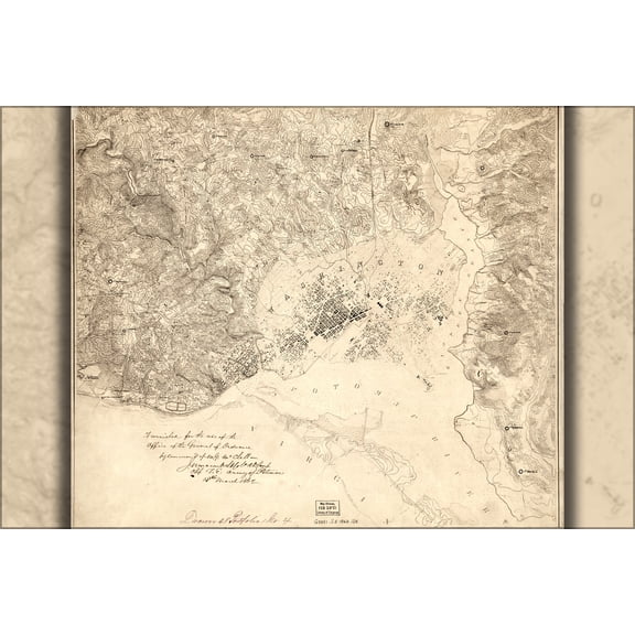 24"x36" Gallery Poster, Map of fortifications washington d.c. 1862