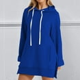 thumbnail image 2 of Atogsazn Women's Oversized Long Hoodies Casual Long Sleeve Side Split Hooded Sweatshirt Pullover Tops Outfit CLothing 01-Blue XXL Fashion, 2 of 6