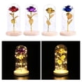 thumbnail image 4 of facefd Rose In Glass Dome Wooden Base Led Flower Lamps Purple, 4 of 5