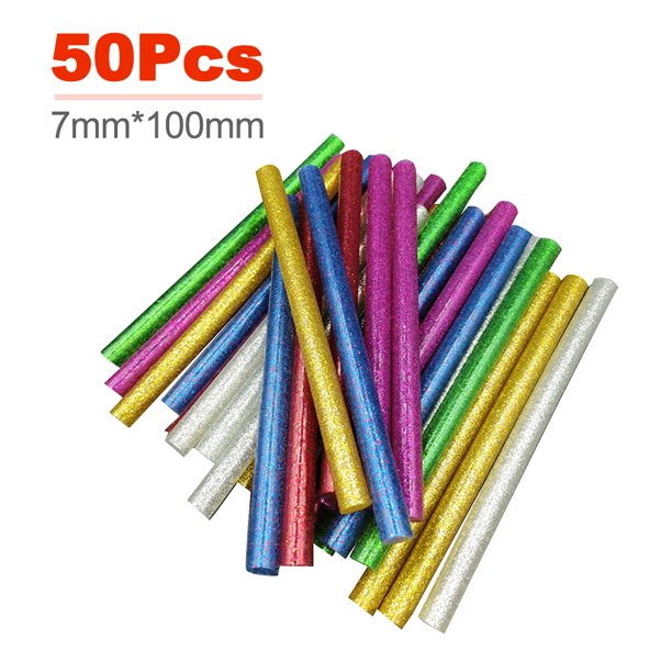 50Pcs Mini Hot Glue Sticks 4" and 0.27 Diameter Compatible with Most