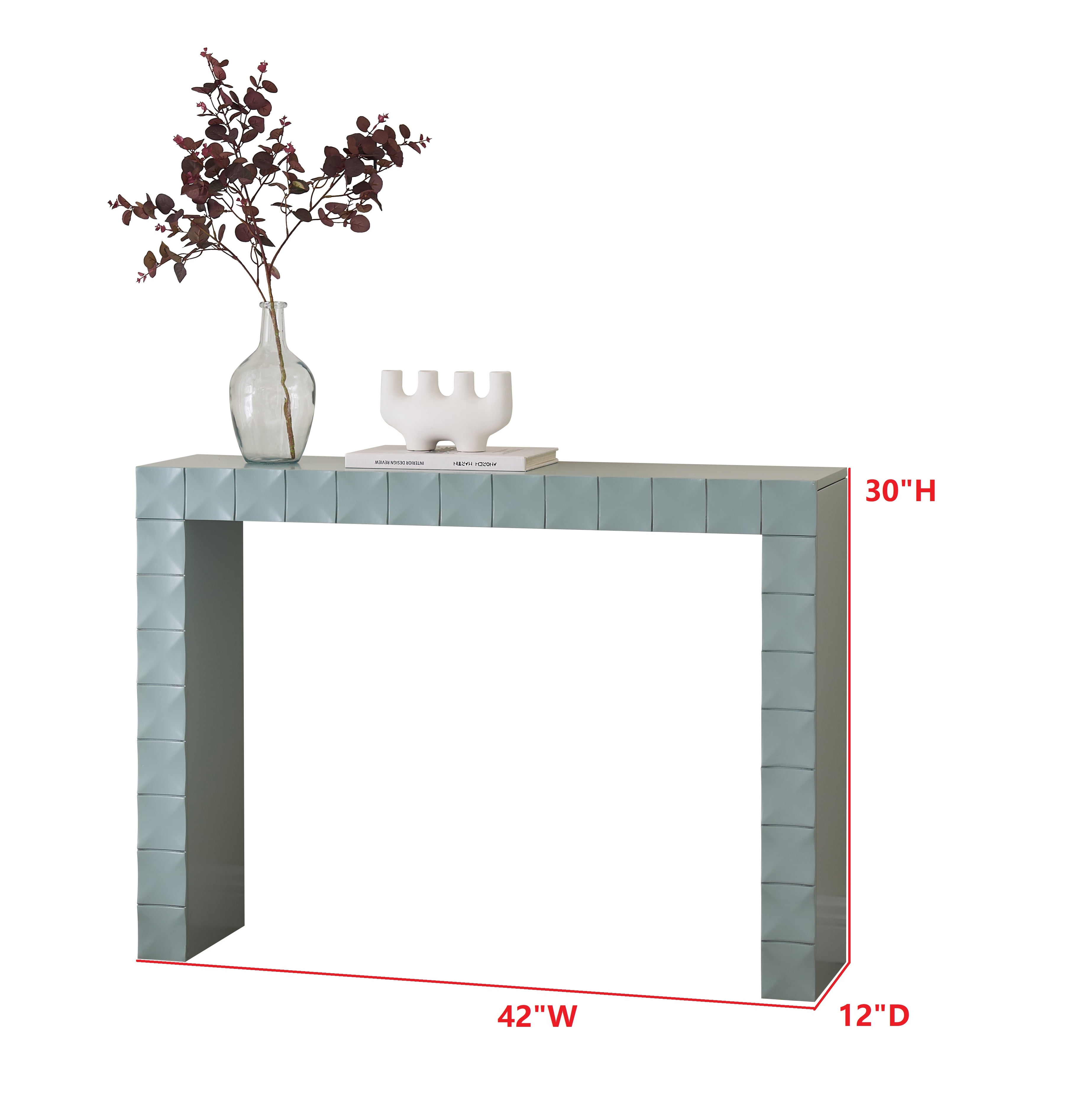 Kings Brand Furniture Turlock Wooden Console Table - Contemporary Thin Sofa Table, Side Table, Entryway Table, Display Table Perfect for Hallway, Living Room, Foyer (Blue)