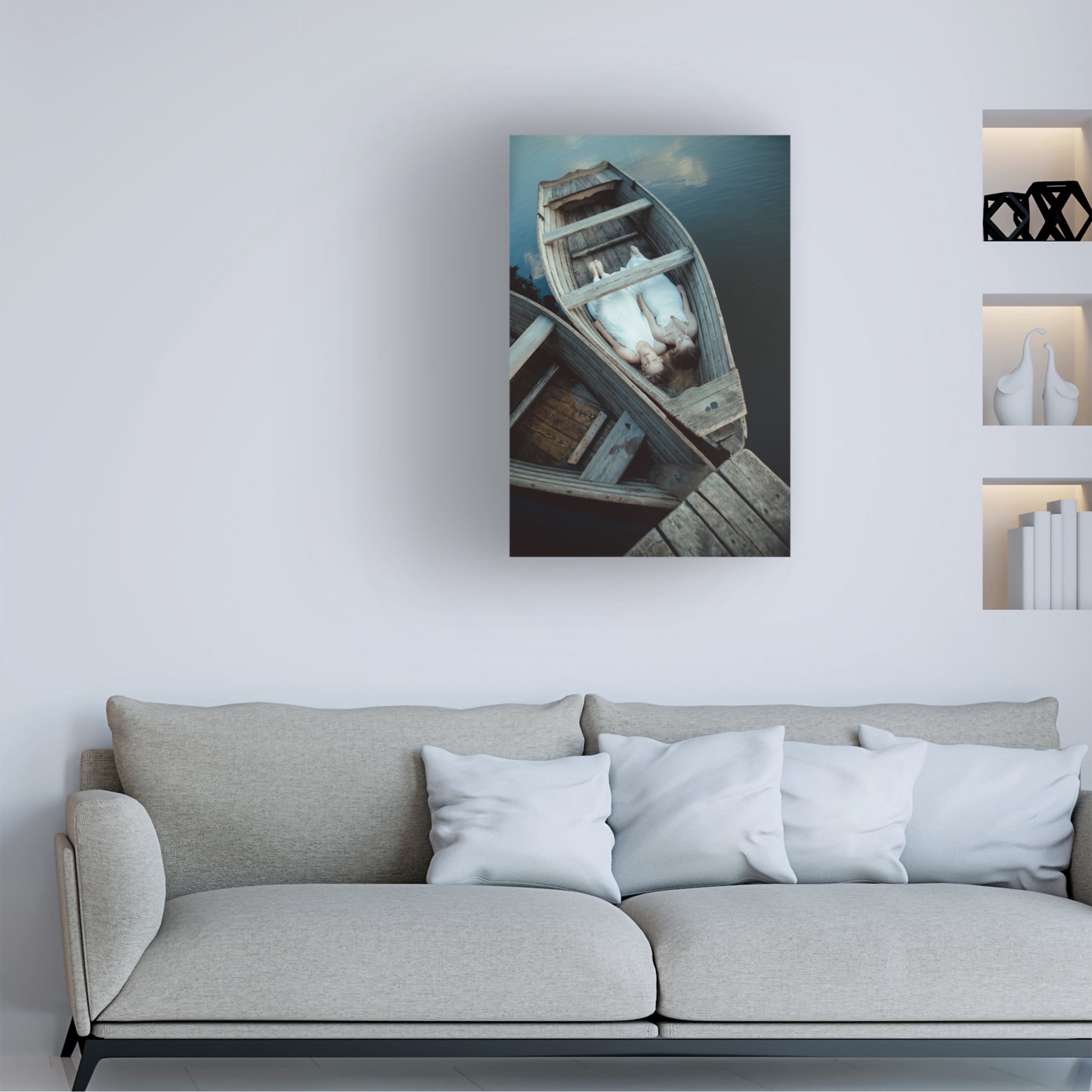 Canvas Wall Art - Dorota Gorecka 'Boats' Wall Art for Living Room, Bedroom, or Office Décor by Trademark Fine Art - 30 x 47 Inches