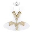thumbnail image 2 of TiaoBug Girls Ballet Swan Dancewear Jazz Tap Latin Ballroom Dancing Dress Halloween Christmas Costume 3-12, 2 of 7
