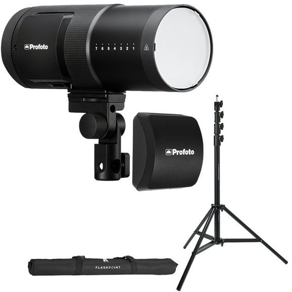 Profoto B30 500W Off Camera Flash Head, Bundle with Extra Li-Ion Battery, 9.5' Air-Cushioned Light Stand
