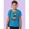 thumbnail image 2 of Cute Raccoon Sitting T-Shirt Juniors -Image by Shutterstock,  x-Small, 2 of 4
