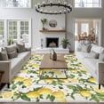 thumbnail image 3 of Yellow Lemons Area Rugs 5'x8', Washable Small Throw Rugs for Classroom Bedroom, Summer Botanical Leaves Wooden Farmhouse Art Indoor Outdoor Rug Non-Slip Low Pile Carpet Runner Reversible Floor Mats, 3 of 8