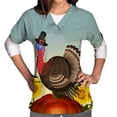 thumbnail image 4 of Pntutb Blusa de manga corta con cuello en V para mujer con bolsillos Pntutb Pntutb-3663, 4 of 4
